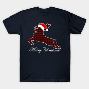 Christmas plaid fawn two T-Shirt